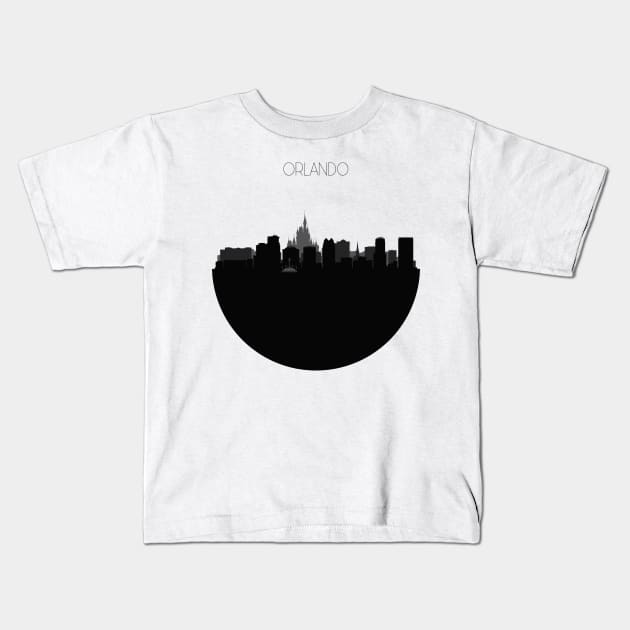 Orlando Skyline Kids T-Shirt by inspirowl